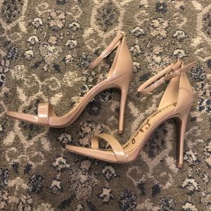 Sam Edelman Nude Heel Sandal Ankle Strap sz7 4inch